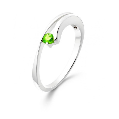 Bague Argent  Péridot Rond 3mm 
