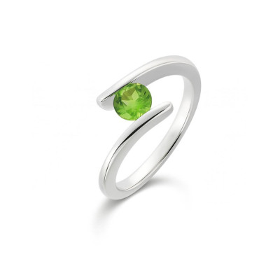 Bague Argent  Péridot Rond 5mm