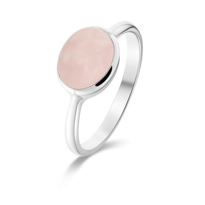 Bague Argent Quartz Rose Ovale 9x7mm