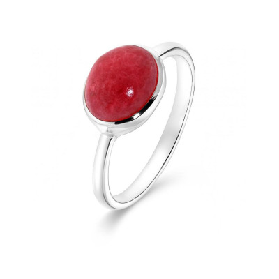 Bague Argent Rhodonite Ovale 9x7mm
