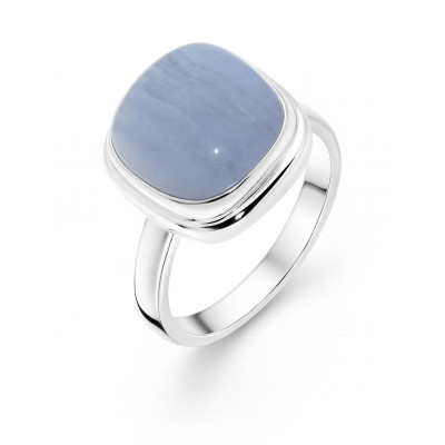 Bague Calcedoine Coussin 12mm en Argent