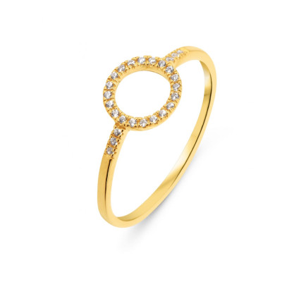 Bague Cercle Or Jaune 375 et Oxydes