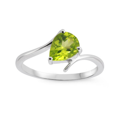 Bague Croisée Argent et Péridot  Poire