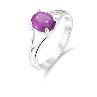 Bague en Argent 925 et Améthyste Ovale 8x6mm