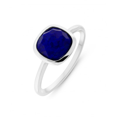 Bague en Argent 925 rhodié et Lapis Lazuli