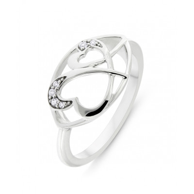 Bague en Argent 925 rhodié et Oxyde de zirconium