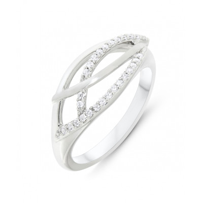 Bague en Argent 925 rhodié et Oxyde de zirconium