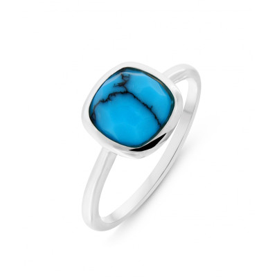 Bague en Argent 925 rhodié et Pierre synthétique