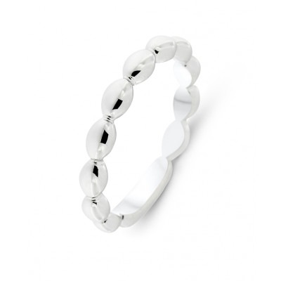 Bague en Argent 925 rhodié motifs ovales