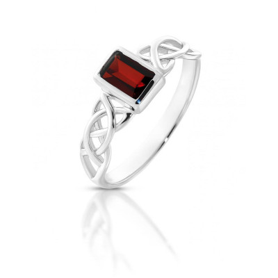 Bague Grenat Argent Motif celtique