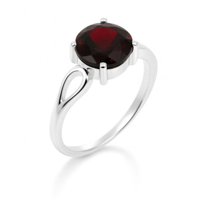 Bague Grenat Rond 10mm Argent