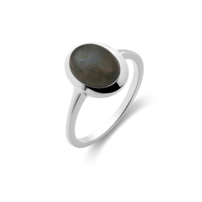 Bague Labradorite  Argent Cabochon Ovale 9x7mm