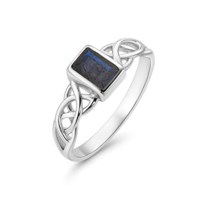 Bague Labradorite Argent Motif celtique