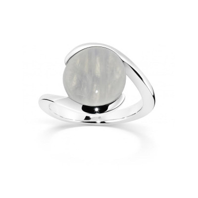Bague Labradorite Moderne Cabochon Rond 12mm