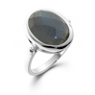 Bague Labradorite Ovale taille Dome 14x12mm