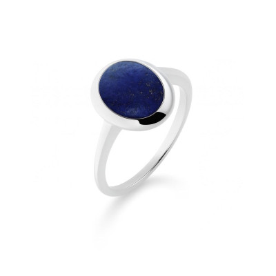 Bague Lapis Lazuli Argent Cabochon Ovale 9x7mm