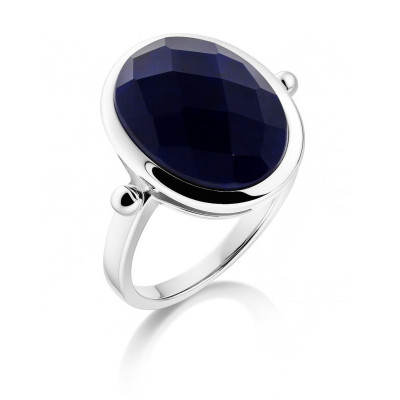 Bague Lapis Lazuli Ovale taille Dome 14x12mm