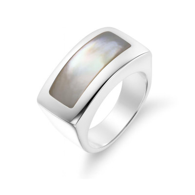 Bague Large Argent  Nacre 