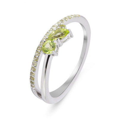 Bague Louise Argent 925 Rhodié et Péridot