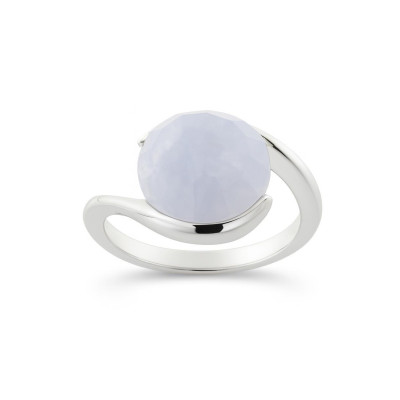 Bague Moderne Calcedoine Cabochon Rond 12mm