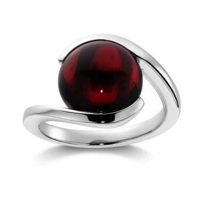 Bague Moderne Grenat Cabochon Rond 12mm