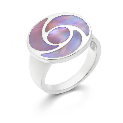 Bague Nacre Rose en Argent