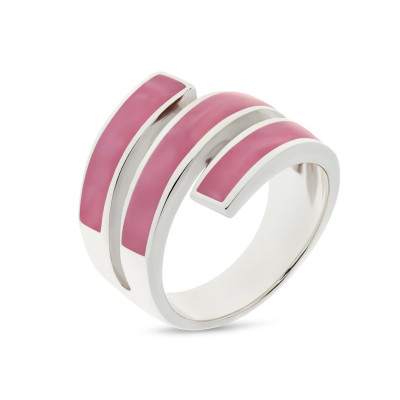 Bague Nacre Rose en Argent
