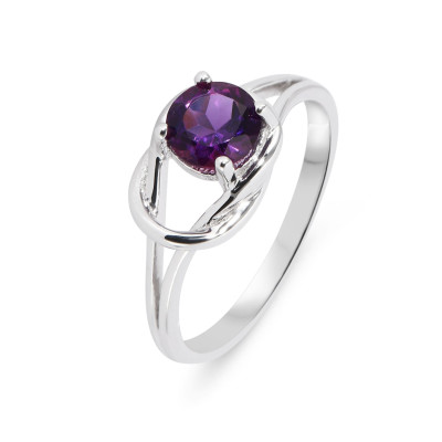 Bague Noeud d'Amour Argent Améthyste