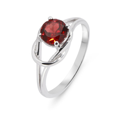Bague Noeud d'Amour Argent Grenat
