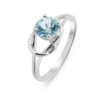 Bague Noeud d'Amour Argent Topaze bleue traitée