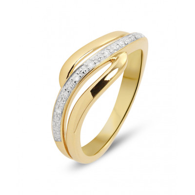 Bague Ondulée Or Jaune Diamant