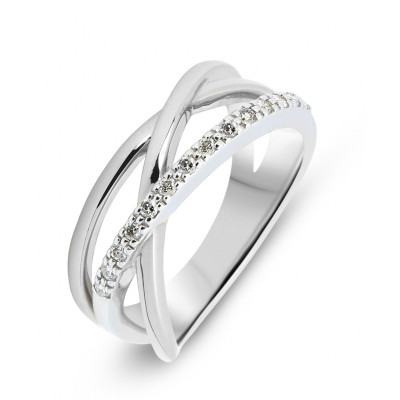 Bague Or Blanc 750  Diamant  0.14 carat