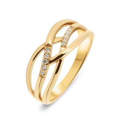 Bague Or Jaune 750 Diamant 