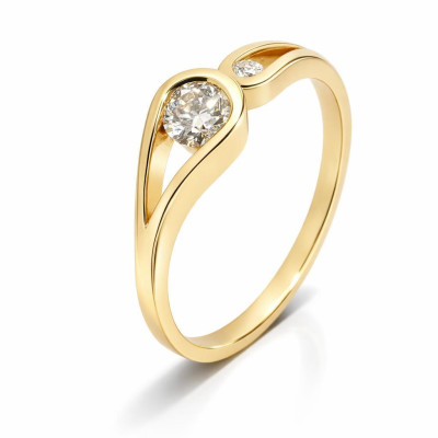 Bague Or Jaune 750 Diamants
