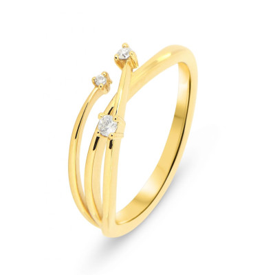 Bague Or Jaune 750 et 3 Diamants