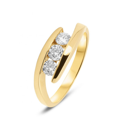 Bague Or Jaune Trilogie  Diamant