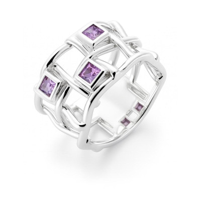 Bague Originale Améthyste Argent