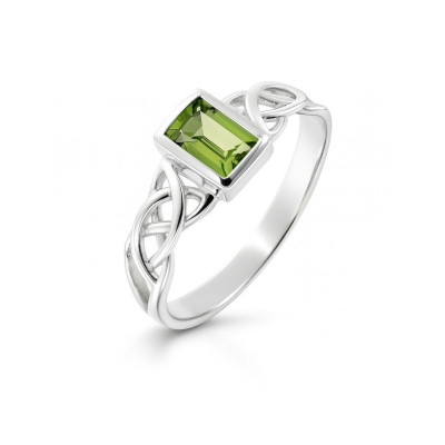 Bague Peridot Argent Motif celtique