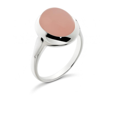 Bague Quartz Rose 12x10mm en Argent