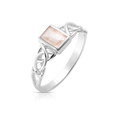 Bague Quartz Rose Argent Motif celtique