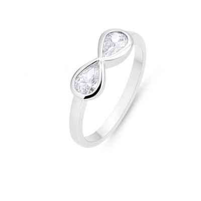 Bague signe infini Argent 925 Rhodié Oxyde de zirconium