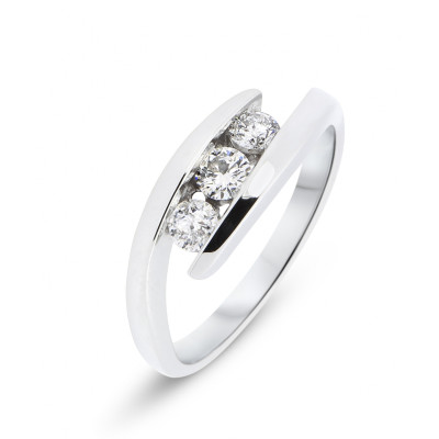 Bague Trilogie Diamant en Or Blanc