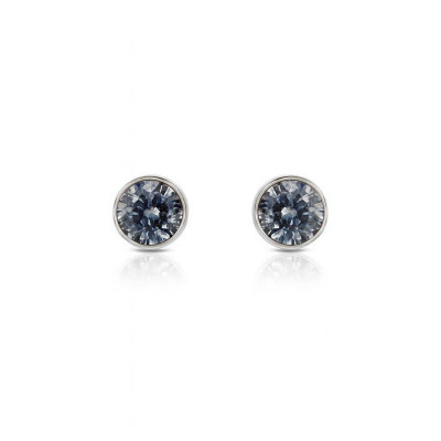 BO Argent Oxyde Lavande Rond 4.5mm Serti Clos