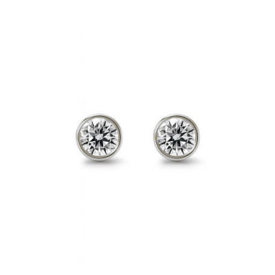 BO Argent Oxyde Rouge Rond 3mm Serti Clos