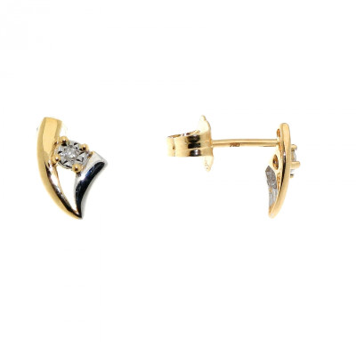 Boucles d'oreilles 2 Ors  Diamant 0.01ct
