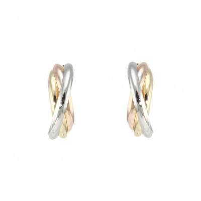 Boucles d'oreilles 3Ors 375 Demi créoles 12x4mm