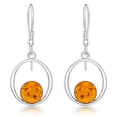 Boucles d'oreilles Ambre et Argent 925