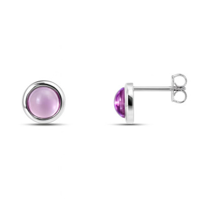 Boucles d'oreilles Améthyste Cabochon 7mm