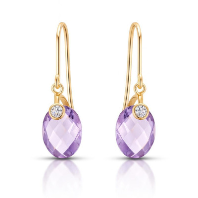 Boucles d'oreilles Améthyste Dome 9x7mm Or Jaune 750