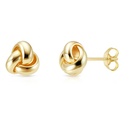 Boucles d'oreilles anneaux entrelacés en Or Jaune 375